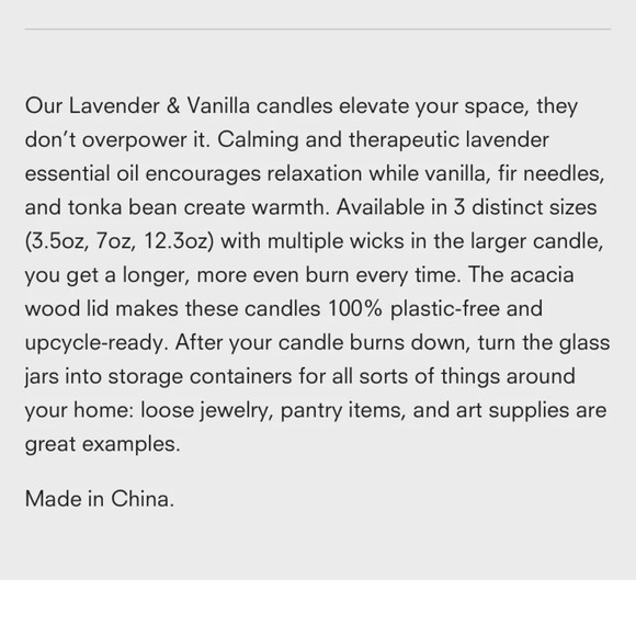 Public Goods Lavender & Vanilla 12.3oz candle. Plant based, vegan, soy wax - Picture 2 of 6